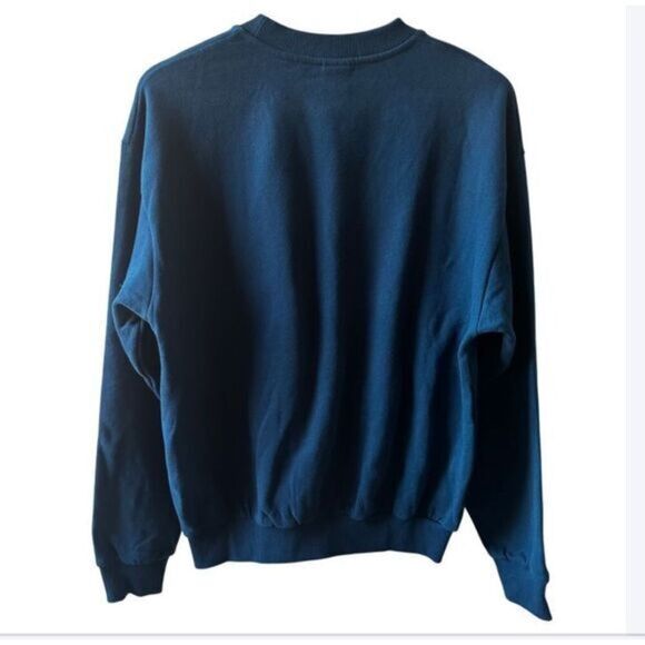 Flan Labs Biscuits Blue Sweatshirt Small Crew Neck Sold Out kitschy unique Rare - Picture 2 of 3